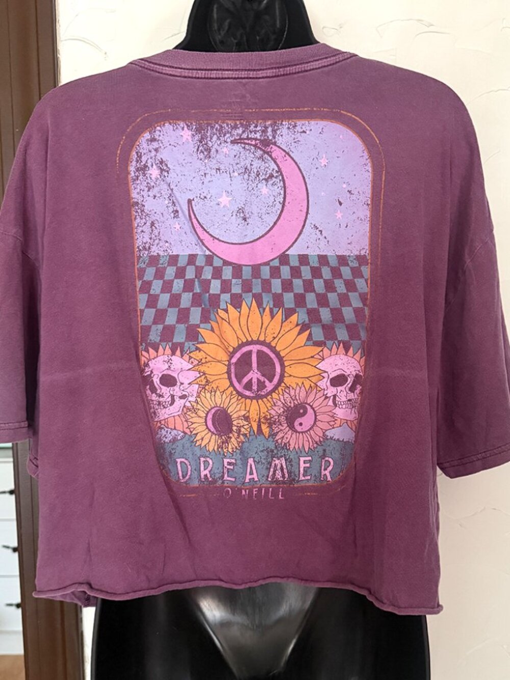 O'Neill Crop Short Sleeve Tee Shirt Top - Mauve (Dusty Purple) / Large